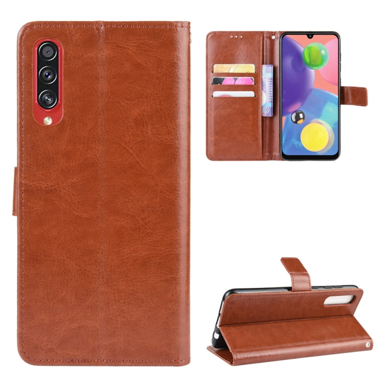 For Galaxy A90 5G  Retro Crazy Horse Texture Horizontal Flip Leather Case with Holder & Card Slots & Photo Frame