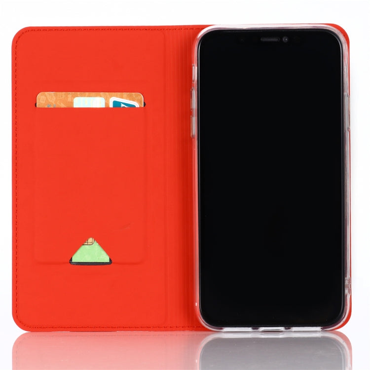 For iPhone 11 Pro Max Ultra-thin Voltage Plain Magnetic Suction Card TPU+PU Mobile Phone Jacket with Chuck and Bracket