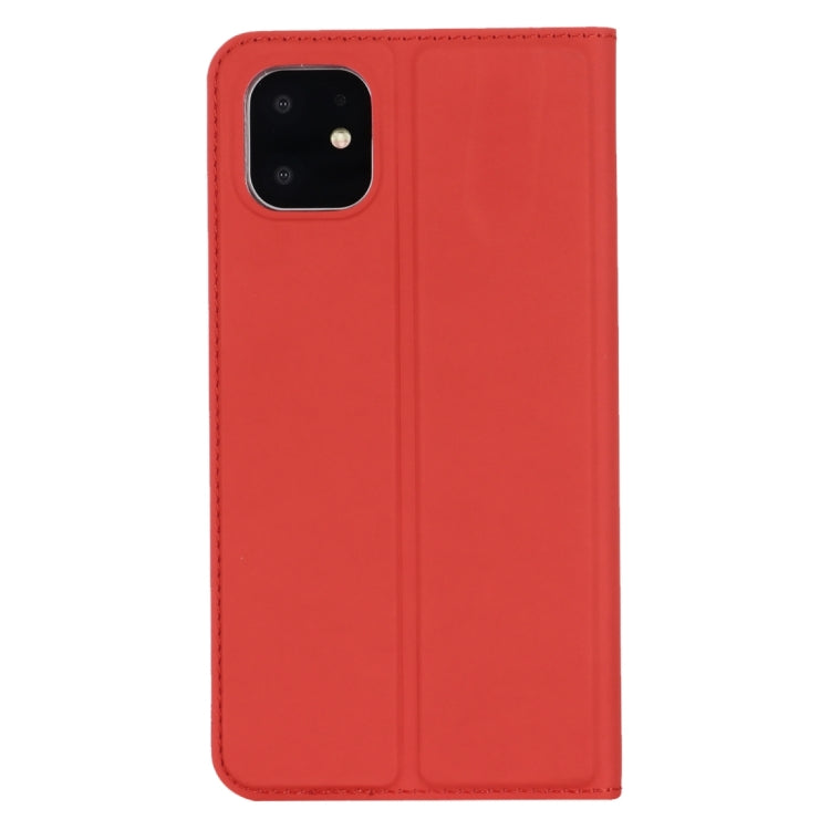For iPhone 11 Pro Max Ultra-thin Voltage Plain Magnetic Suction Card TPU+PU Mobile Phone Jacket with Chuck and Bracket