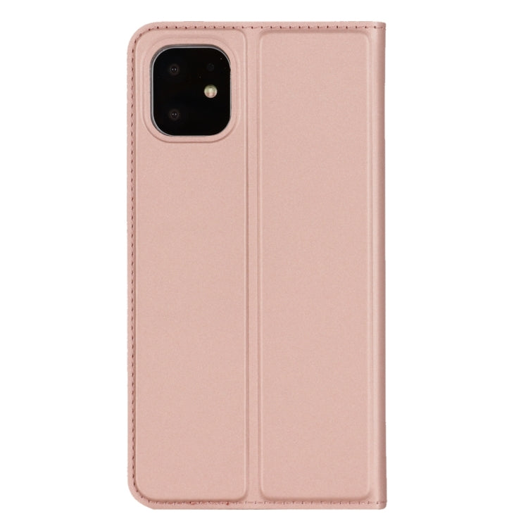 For iPhone 11 Pro Max Ultra-thin Voltage Plain Magnetic Suction Card TPU+PU Mobile Phone Jacket with Chuck and Bracket