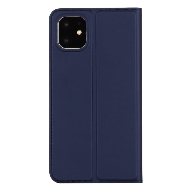 For iPhone 11 Pro Max Ultra-thin Voltage Plain Magnetic Suction Card TPU+PU Mobile Phone Jacket with Chuck and Bracket