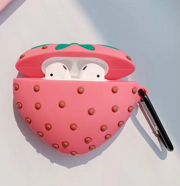 For Apple AirPods 1/2 Generation Universal Juicy Powder Strawberry Wireless Bluetooth Headphone Protective Case
