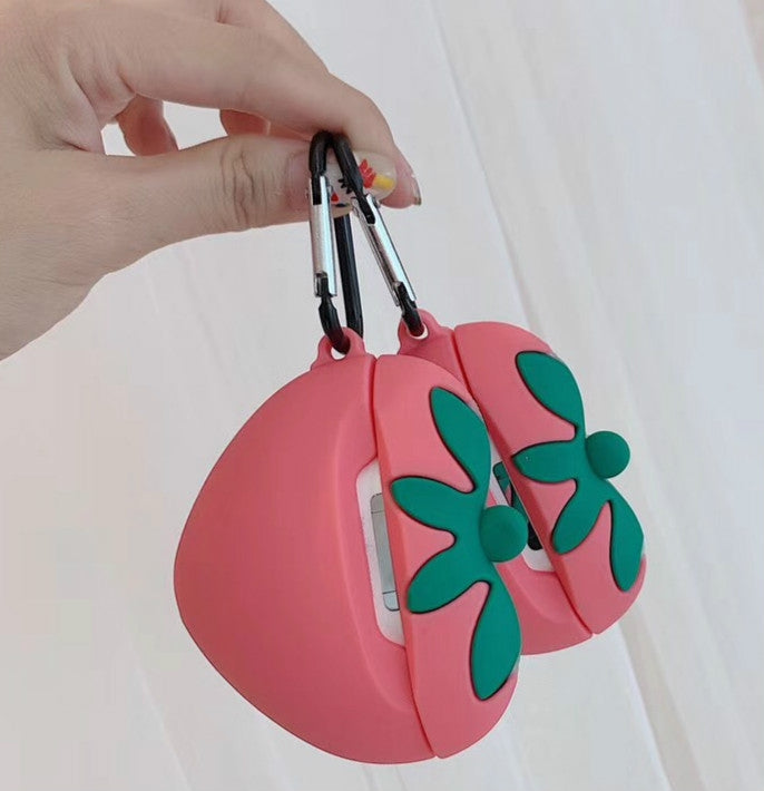 For Apple AirPods 1/2 Generation Universal Juicy Powder Strawberry Wireless Bluetooth Headphone Protective Case