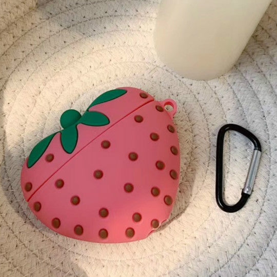 For Apple AirPods 1/2 Generation Universal Juicy Powder Strawberry Wireless Bluetooth Headphone Protective Case