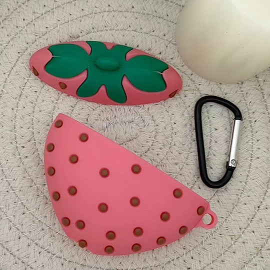 For Apple AirPods 1/2 Generation Universal Juicy Powder Strawberry Wireless Bluetooth Headphone Protective Case