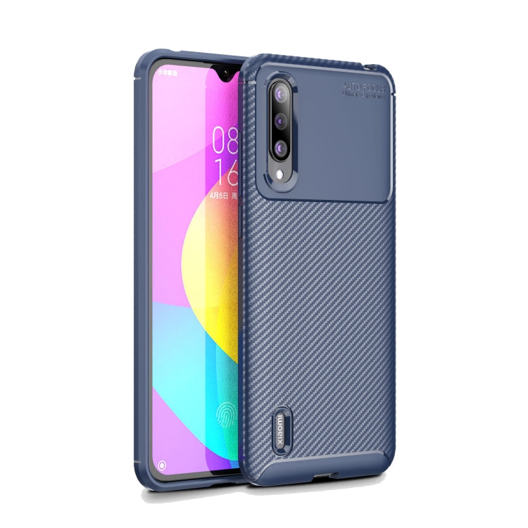 For Xiaomi 9 Lite Carbon Fiber Texture Shockproof TPU Case(Blue)