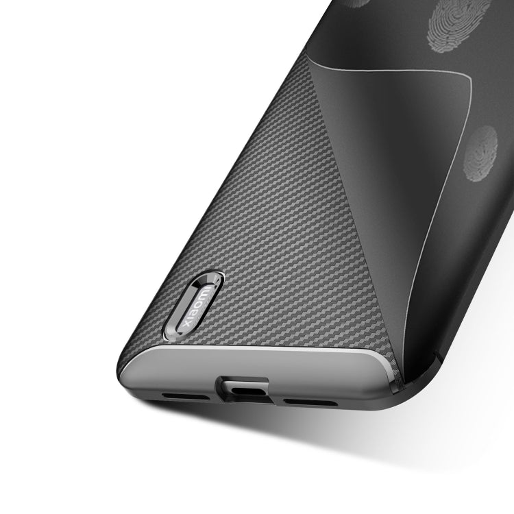 For Xiaomi 9 Lite Carbon Fiber Texture Shockproof TPU Case(Blue)