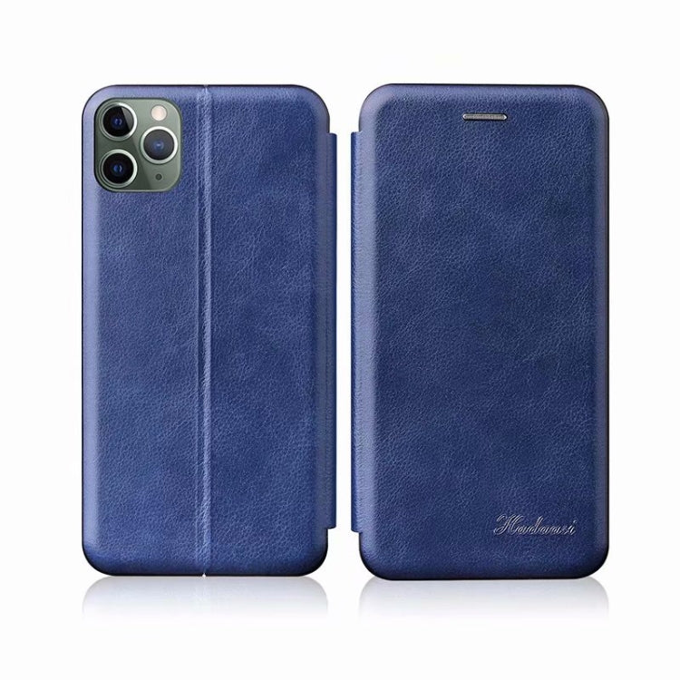 For iPhone 11 Pro Max Integrated Electricity Pressing Retro Texture Magnetic TPU+PU Leather Case with Card Slot & Holder