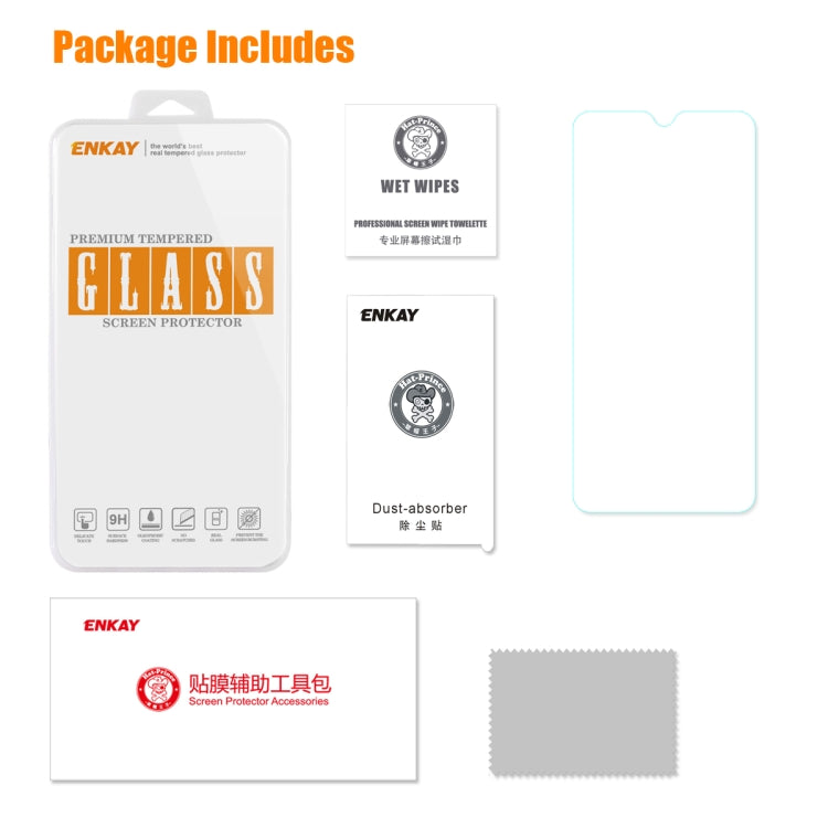 For XIAOMI CC9 ENKAY 0.26mm 9H 2.5D Curved Edge Tempered Glass Film