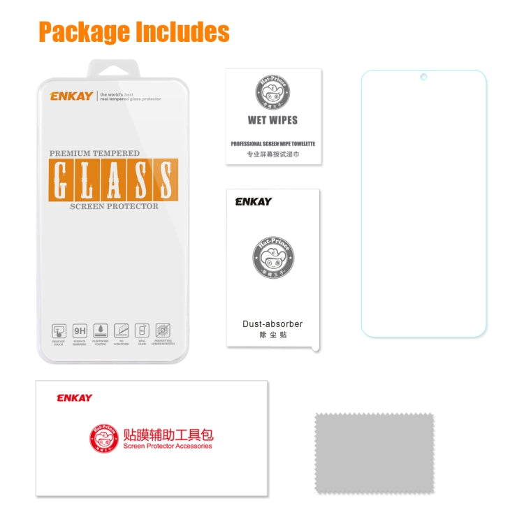 For Xiaomi Redmi Note 8 Pro ENKAY 0.26mm 9H 2.5D Curved Edge Tempered Glass Film