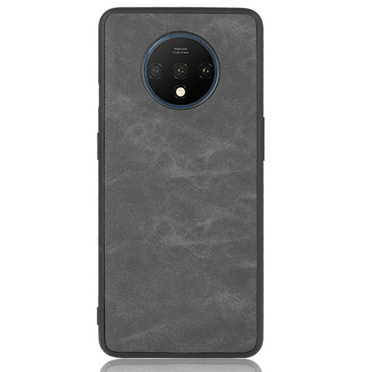 For OnePlus 7T Shockproof Sheep Skin PC + PU + TPU Case(Light black)