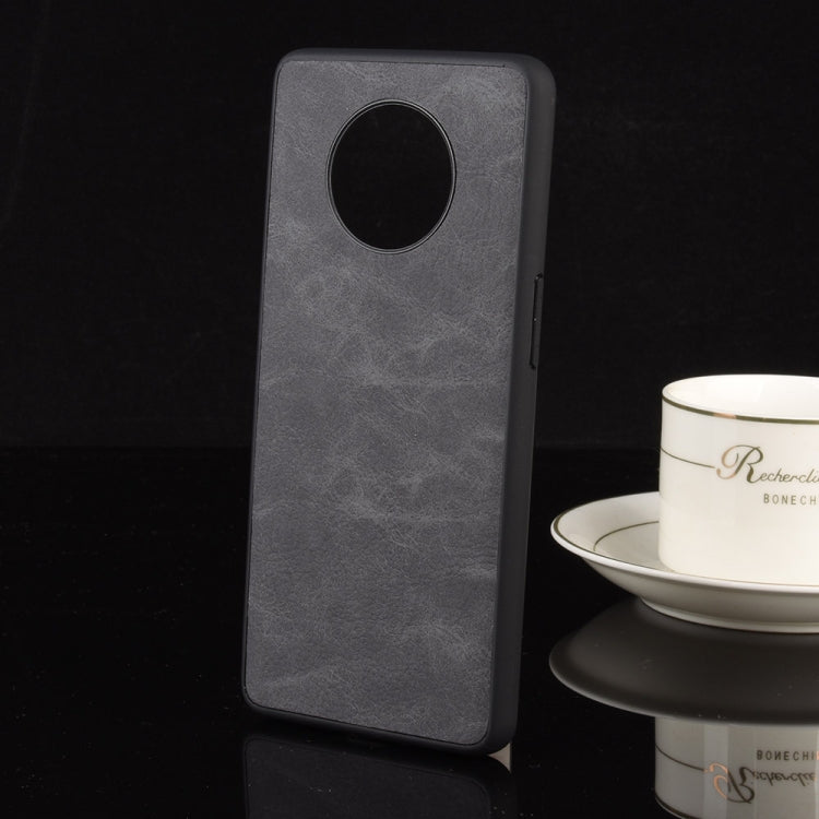 For OnePlus 7T Shockproof Sheep Skin PC + PU + TPU Case(Light black)