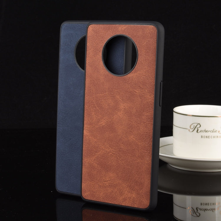 For OnePlus 7T Shockproof Sheep Skin PC + PU + TPU Case(Light black)