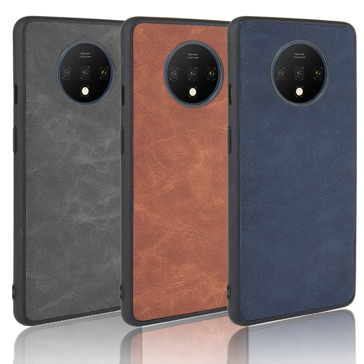 For OnePlus 7T Shockproof Sheep Skin PC + PU + TPU Case(Light black)