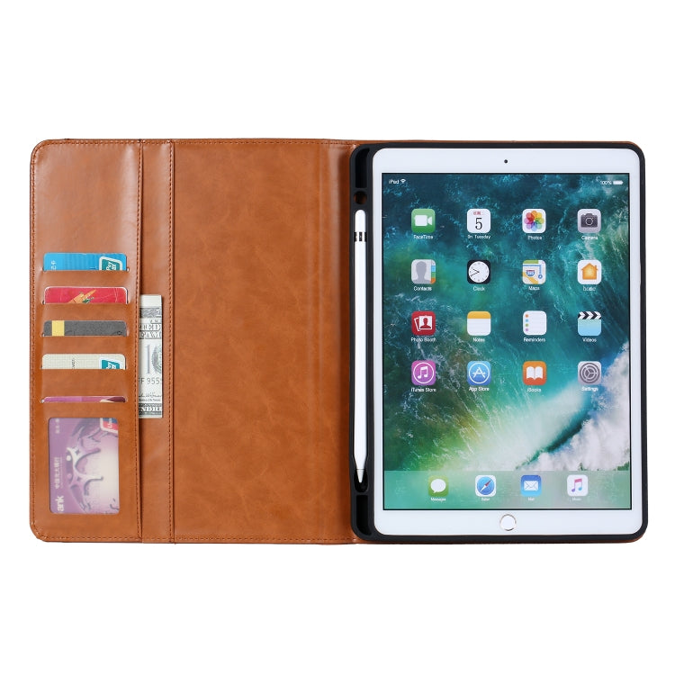 For iPad 10.2 Knead Skin Texture Horizontal Flip Leather Case with Photo Frame & Holder & Card Slots & Wallet