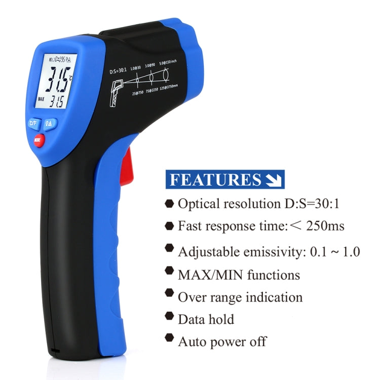 FLUS IR-808  -50â„ƒï½ž850â„ƒ Digital Infrared Non-contactr Handheld Portable Electronic Outdoor Thermometer
