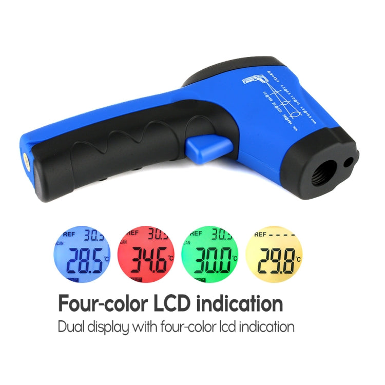 FLUS IR-813 -50ï½ž550â„ƒ Digital Infrared Non-contact Four Color LCD Display Handheld Portable Outdoor Thermometer