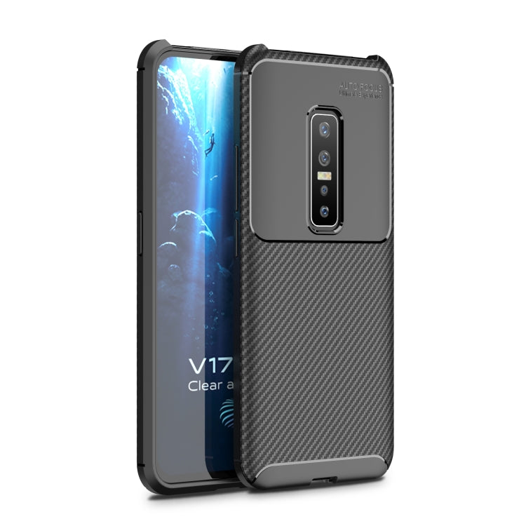 For vivo v17 pro Carbon Fiber Texture Shockproof TPU Case(Black)