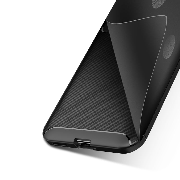 For vivo v17 pro Carbon Fiber Texture Shockproof TPU Case(Black)