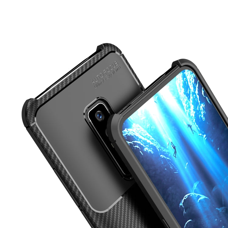 For vivo v17 pro Carbon Fiber Texture Shockproof TPU Case(Black)