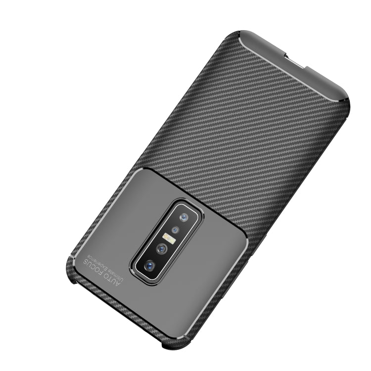 For vivo v17 pro Carbon Fiber Texture Shockproof TPU Case(Black)
