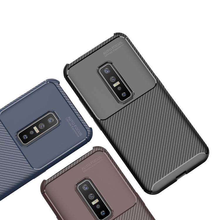 For vivo v17 pro Carbon Fiber Texture Shockproof TPU Case(Black)