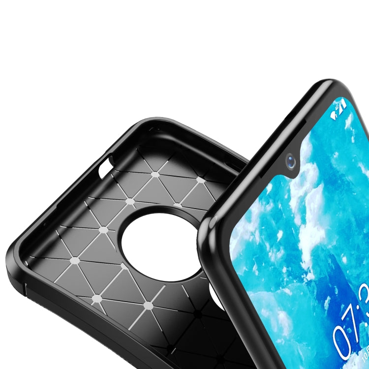 For Nokia 7.2 Carbon Fiber Texture Shockproof TPU Case(Blue)