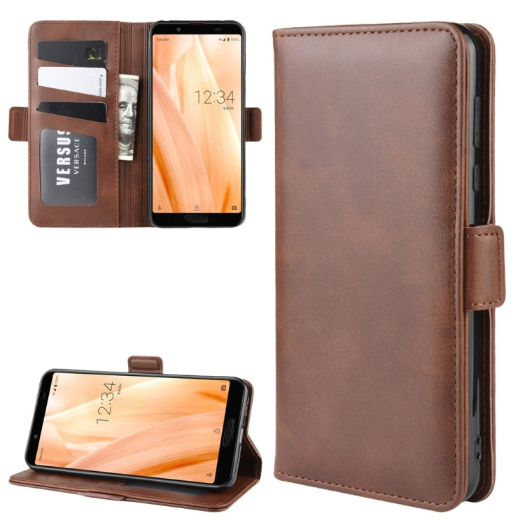 For Sharp Aquos Sense3 Lite Dual-side Magnetic Buckle Horizontal Flip Leather Case with Holder & Card Slots & Wallet & Photo Frame