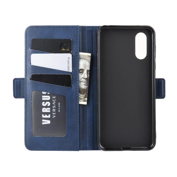 For Sharp Aquos Sense3 Lite Dual-side Magnetic Buckle Horizontal Flip Leather Case with Holder & Card Slots & Wallet & Photo Frame