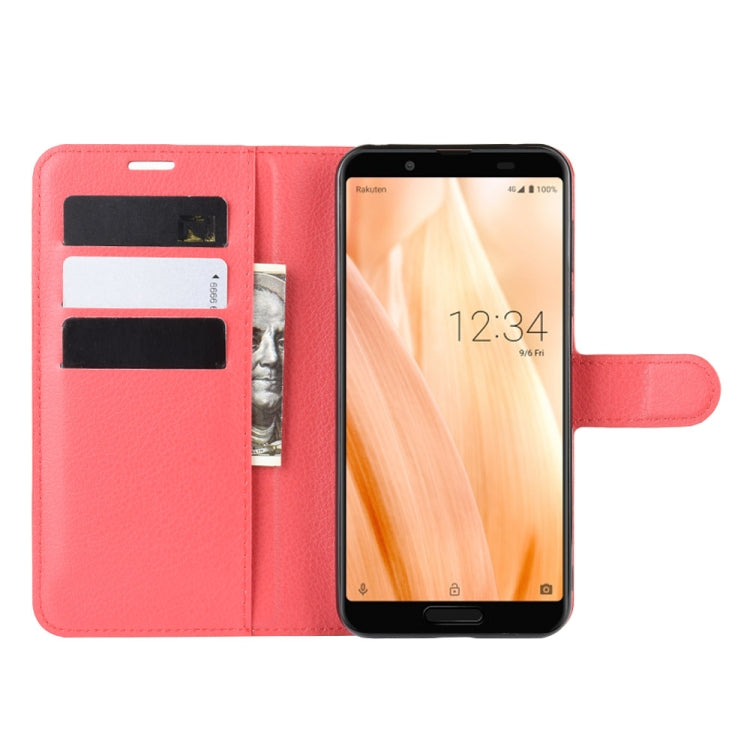For Sharp Aquos Sense 3 Lite   Litchi Texture Horizontal Flip Leather Case with Wallet & Holder & Card Slots