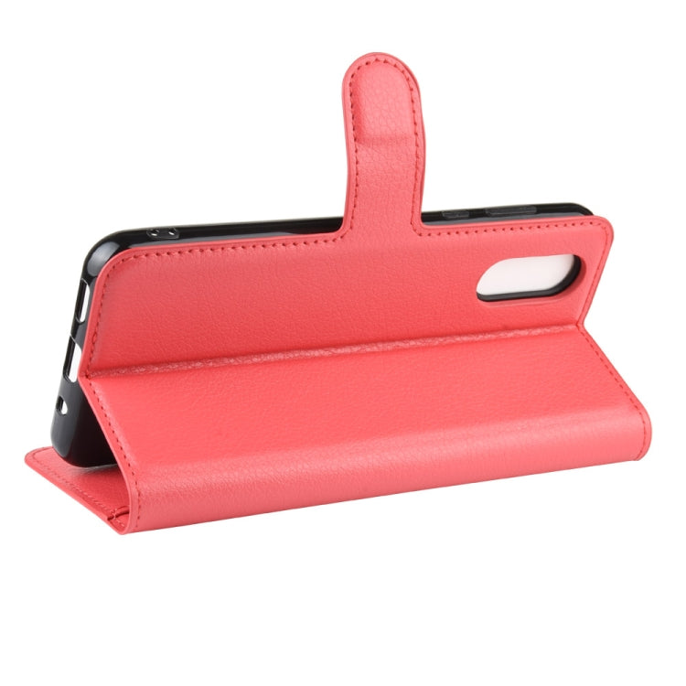 For Sharp Aquos Sense 3 Plus Litchi Texture Horizontal Flip Leather Case with Wallet & Holder & Card Slots