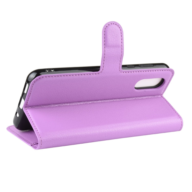 For Sharp Aquos Sense 3 Plus Litchi Texture Horizontal Flip Leather Case with Wallet & Holder & Card Slots