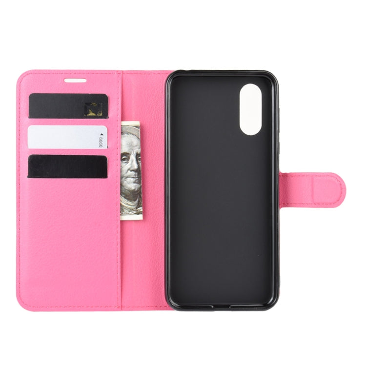 For Sharp Aquos Sense 3 Plus Litchi Texture Horizontal Flip Leather Case with Wallet & Holder & Card Slots