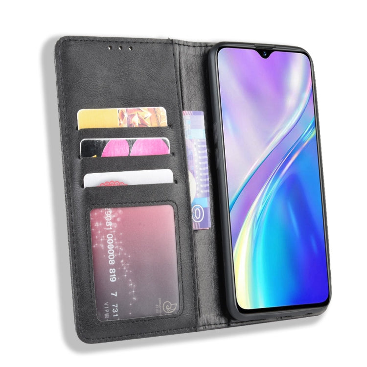 For Oppo Realme XT / Realme X2 / K5   Magnetic Buckle Retro Crazy Horse Texture Horizontal Flip Leather Case with Holder & Card Slots & Photo Frame