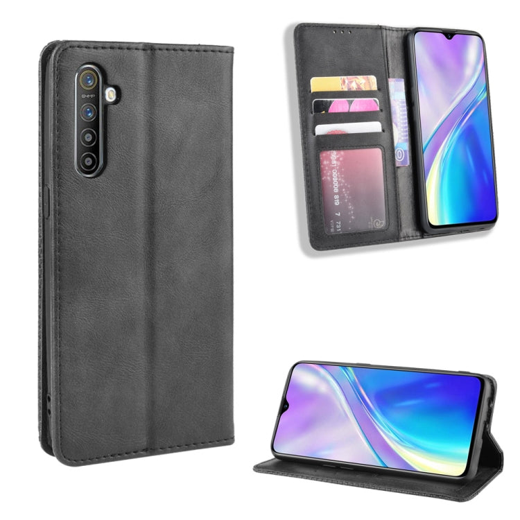 For Oppo Realme XT / Realme X2 / K5   Magnetic Buckle Retro Crazy Horse Texture Horizontal Flip Leather Case with Holder & Card Slots & Photo Frame