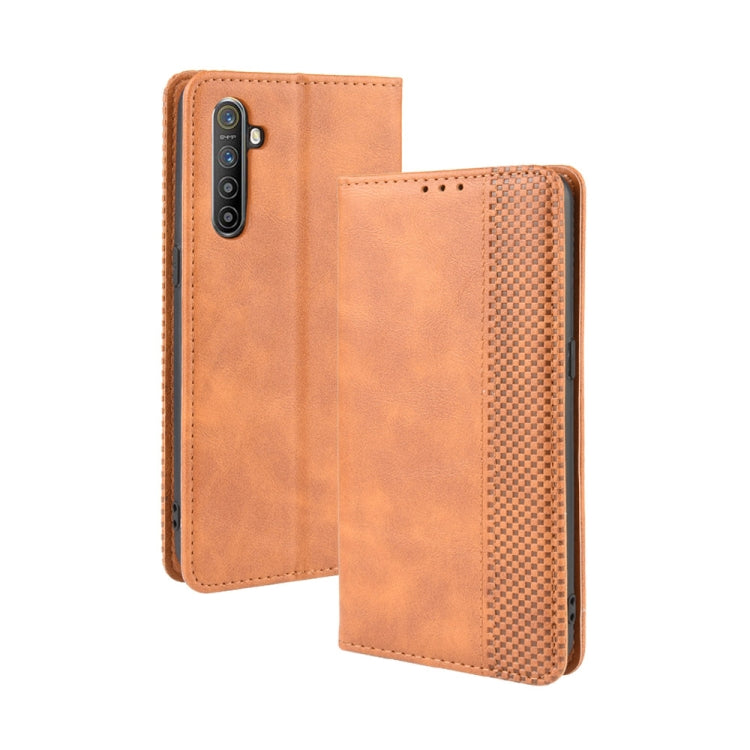 For Oppo Realme XT / Realme X2 / K5   Magnetic Buckle Retro Crazy Horse Texture Horizontal Flip Leather Case with Holder & Card Slots & Photo Frame