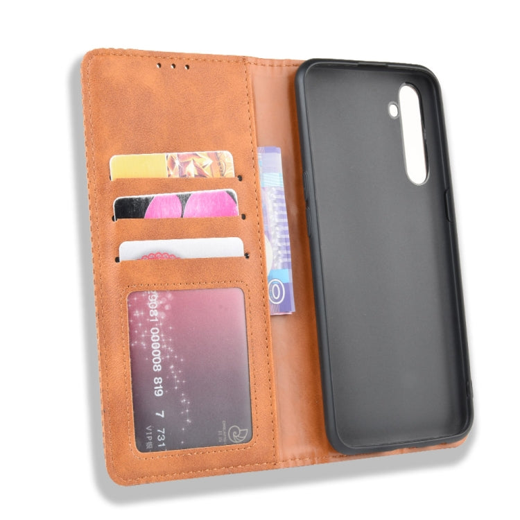 For Oppo Realme XT / Realme X2 / K5   Magnetic Buckle Retro Crazy Horse Texture Horizontal Flip Leather Case with Holder & Card Slots & Photo Frame