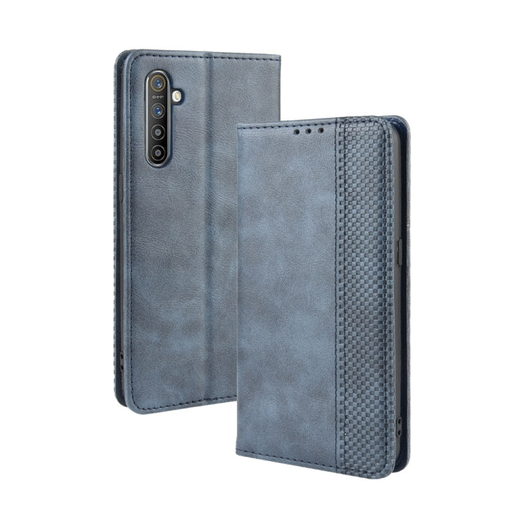 For Oppo Realme XT / Realme X2 / K5   Magnetic Buckle Retro Crazy Horse Texture Horizontal Flip Leather Case with Holder & Card Slots & Photo Frame