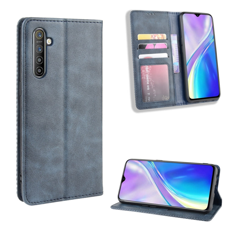 For Oppo Realme XT / Realme X2 / K5   Magnetic Buckle Retro Crazy Horse Texture Horizontal Flip Leather Case with Holder & Card Slots & Photo Frame