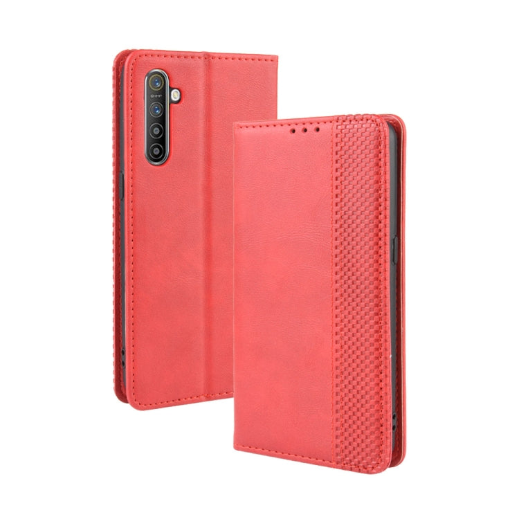 For Oppo Realme XT / Realme X2 / K5   Magnetic Buckle Retro Crazy Horse Texture Horizontal Flip Leather Case with Holder & Card Slots & Photo Frame