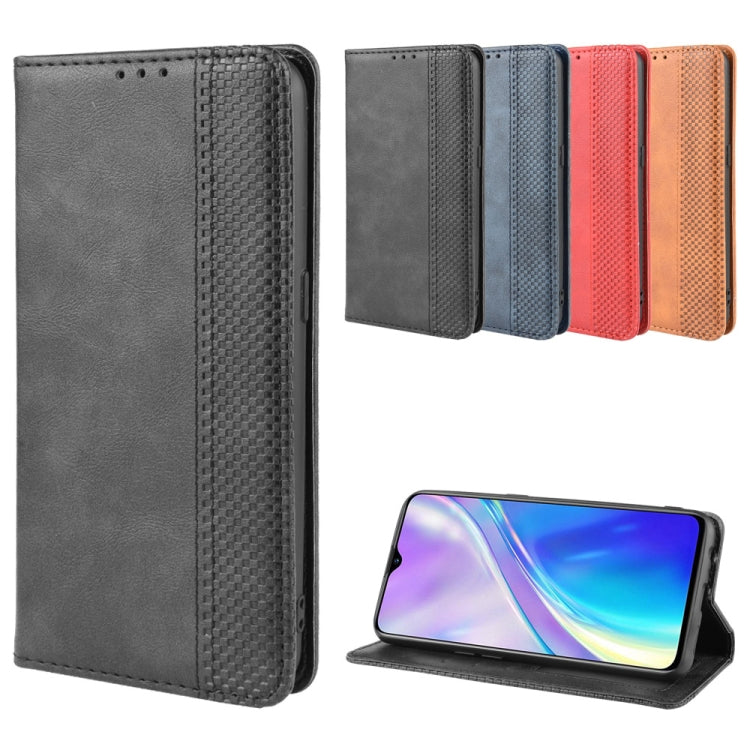 For Oppo Realme XT / Realme X2 / K5   Magnetic Buckle Retro Crazy Horse Texture Horizontal Flip Leather Case with Holder & Card Slots & Photo Frame