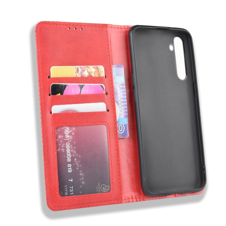 For Oppo Realme XT / Realme X2 / K5   Magnetic Buckle Retro Crazy Horse Texture Horizontal Flip Leather Case with Holder & Card Slots & Photo Frame