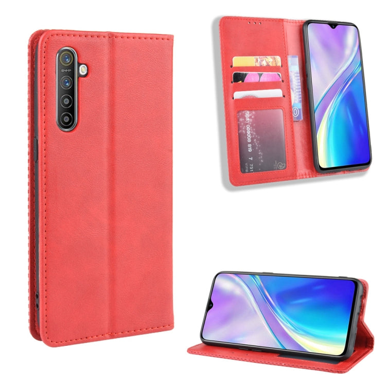 For Oppo Realme XT / Realme X2 / K5   Magnetic Buckle Retro Crazy Horse Texture Horizontal Flip Leather Case with Holder & Card Slots & Photo Frame