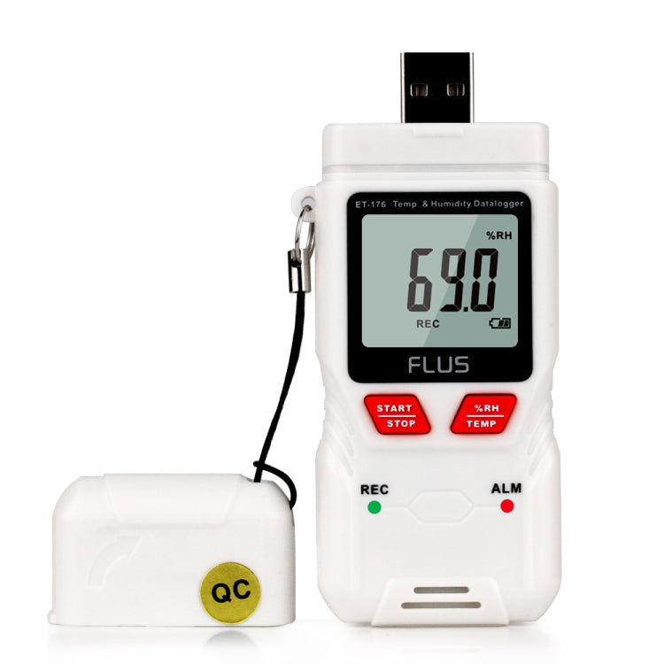 FLUS ET-176 Humidity Datalogger Thermometer Handheld Digital Non-contact Mini Hygrometer LED High/Low Temperature Indicator