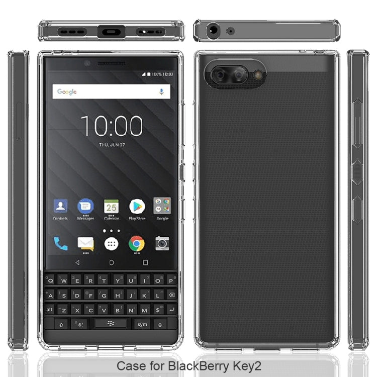 For BlackBerry KEY2 Scratchproof TPU + Acrylic Protective Case(Black)