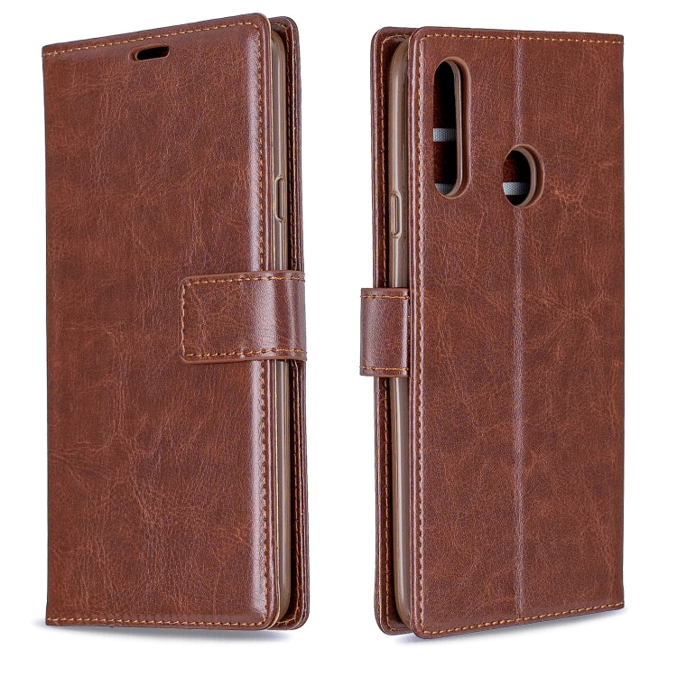 For Galaxy A20S Crazy Horse Texture Horizontal Flip Leather Case with Holder & Card Slots & Wallet & Photo Frame