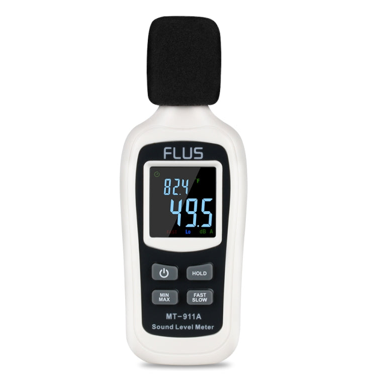 FLUS  MT-911A  Sound Level Meter Thermometer Digital Sound Level Meter Sonometros Noise Audio Level Meter Color LCD Display Decibels Meter