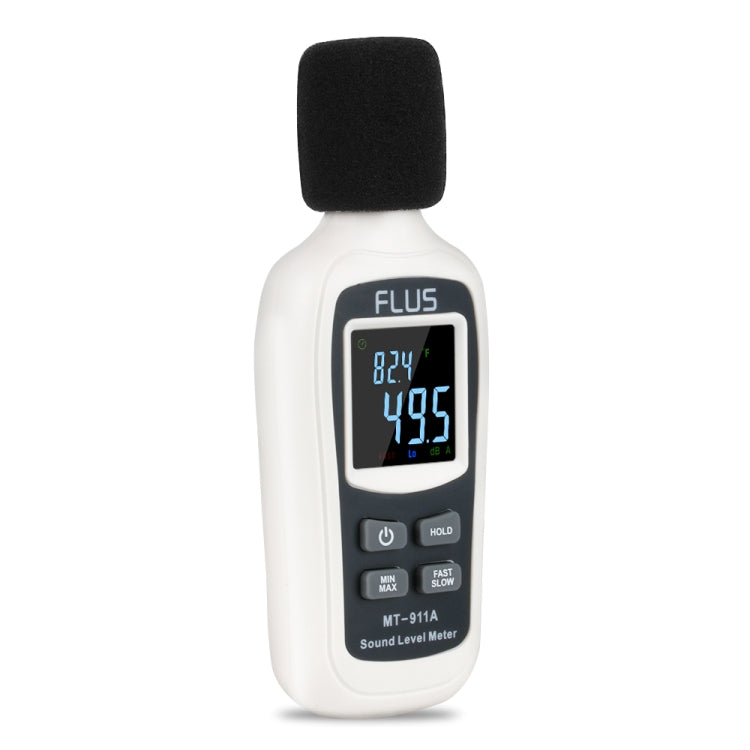FLUS  MT-911A  Sound Level Meter Thermometer Digital Sound Level Meter Sonometros Noise Audio Level Meter Color LCD Display Decibels Meter