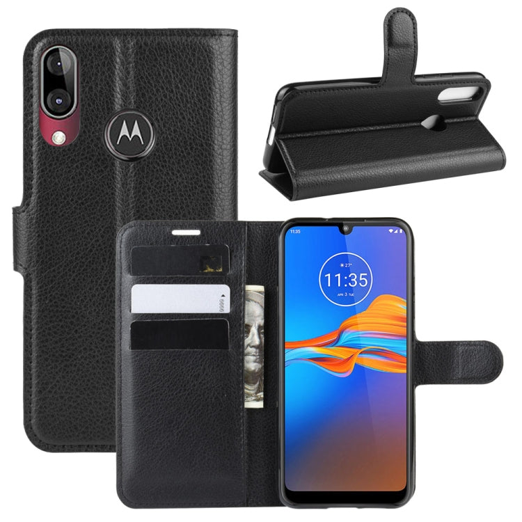 For MOTO E6 Plus Litchi Texture Horizontal Flip Leather Case with Wallet & Holder & Card Slots