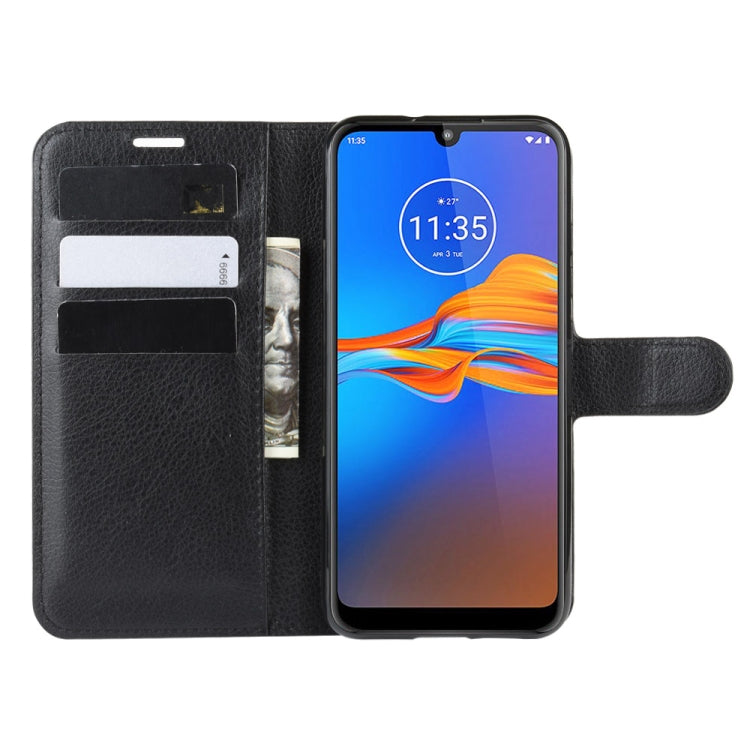For MOTO E6 Plus Litchi Texture Horizontal Flip Leather Case with Wallet & Holder & Card Slots